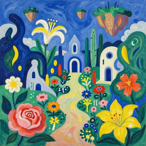 Surreal Matisse-Inspired Garden Realm