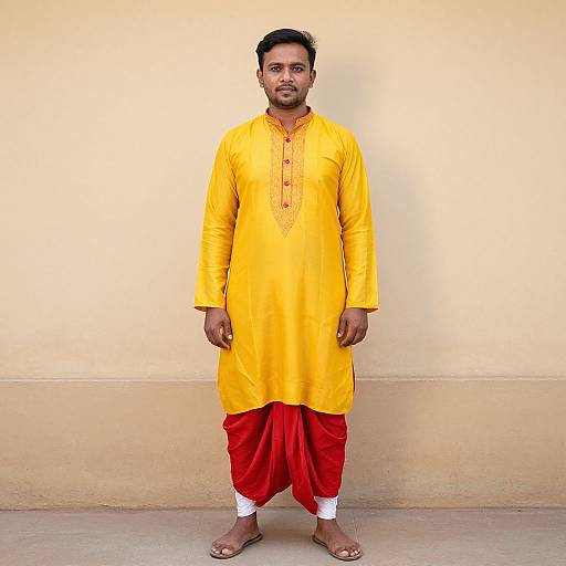 Traditional Bengali Dhoti Kurta Outfit
