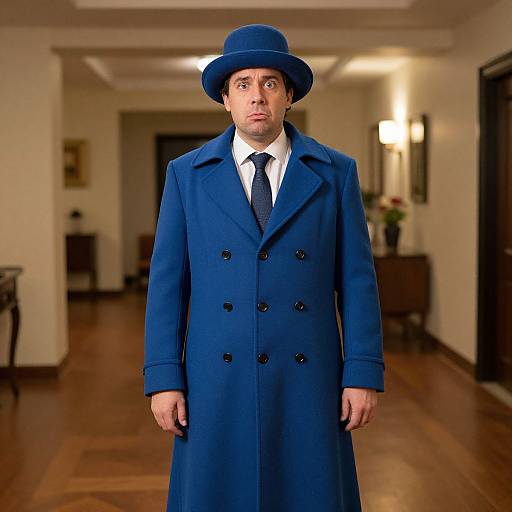 Man in Blue Coat Hilarious Costume