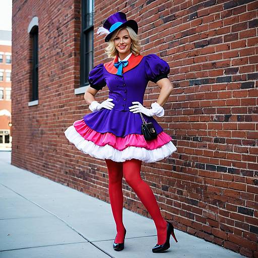 Woman in Mrs. Mayor Seussical Costume