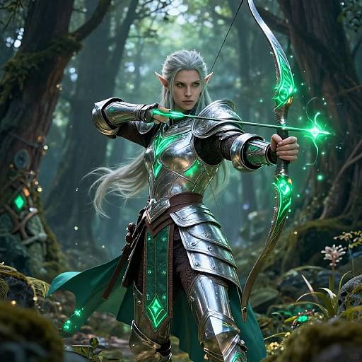 Elf Warrior in Enchanted Forest