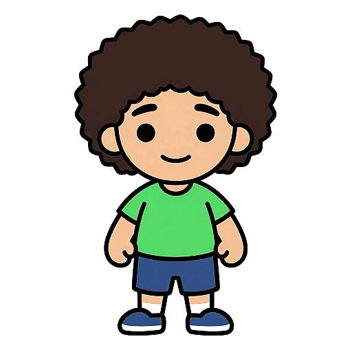 Shermy with Afro in Line Art