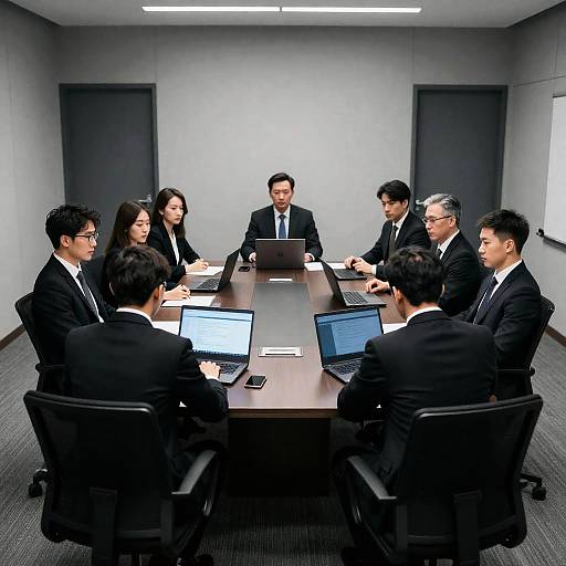 Serious Corporate Meeting in Modern Setting