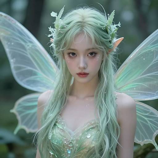 Ethereal Fairy Queen with Translucent Wings