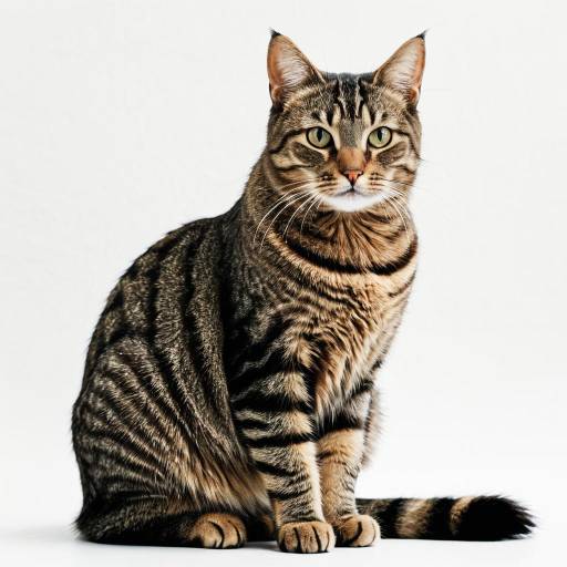 Striped Brown Tabby Cat Sitting