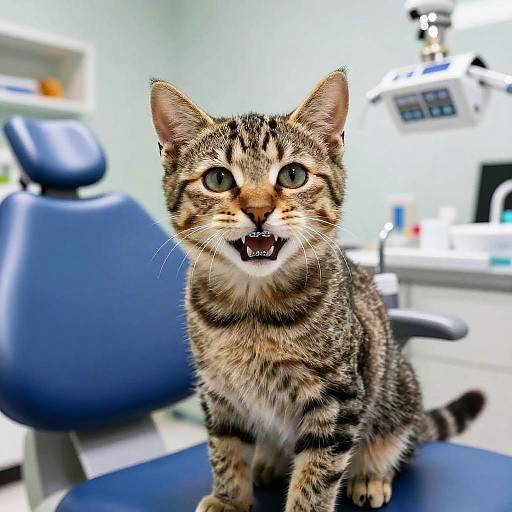 Smiling Tabby Kitten with Braces