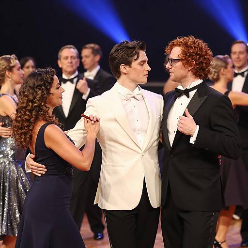 Elegant group dancing at formal ball