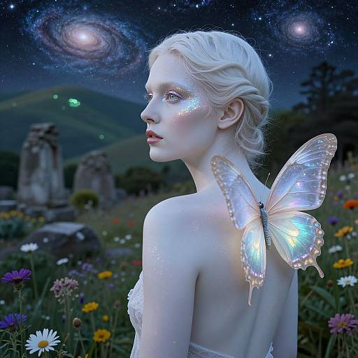 Ethereal Portrait with Luminous Tattoos