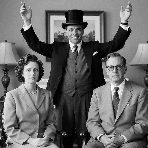 Elegant Group Portrait in Black and White