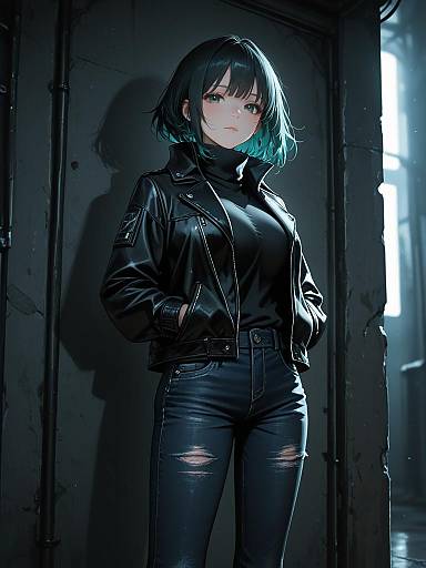 Edgy Fashion Portrait of Confident Woman