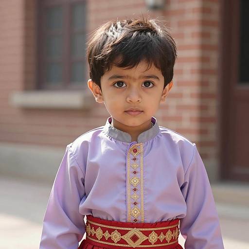 South Asian Toddler in Traditional Aladdin Costume