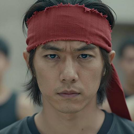 Serious Man with Red Headband