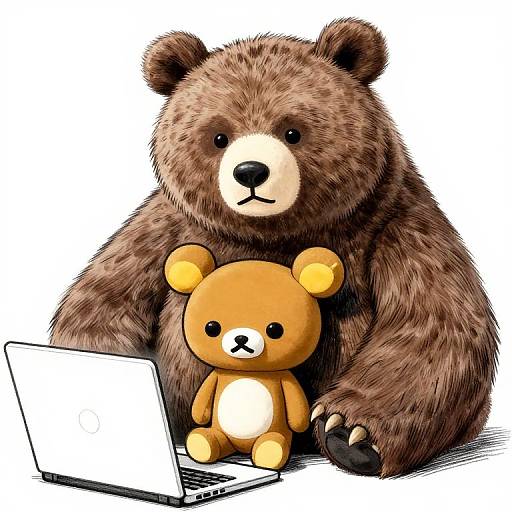 India Ink Characters by Laptop