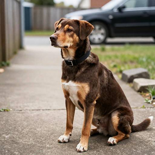 Realistic Dog Portrait Near Fence
