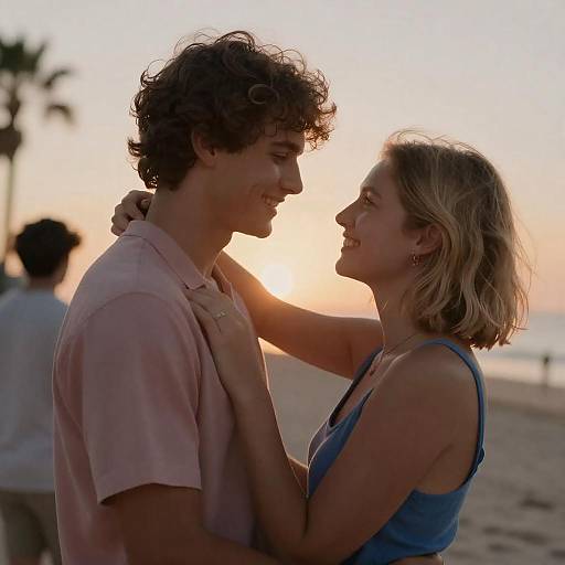 Romantic Embrace at Sunset