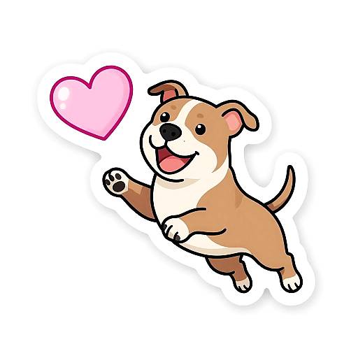 Joyful Pit Bull Sticker Design