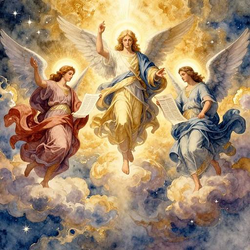 Celestial Psalms with Angelic Figures