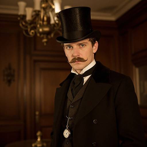 Victorian Gentleman Portrait with Dramatic Lighting