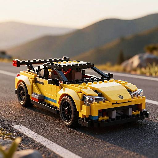Lego MK4 Supra on Mountain Road