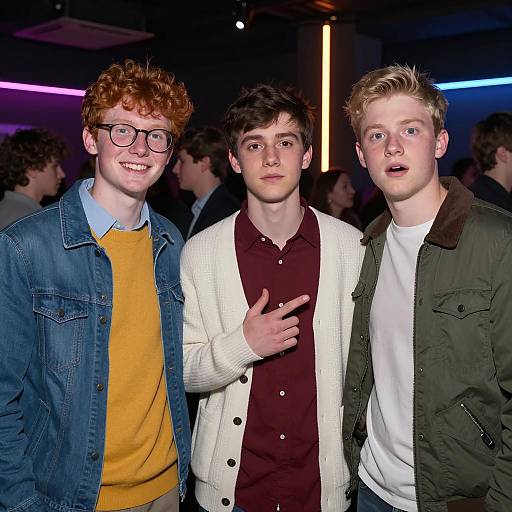 Friends in a Crowded Neon Space