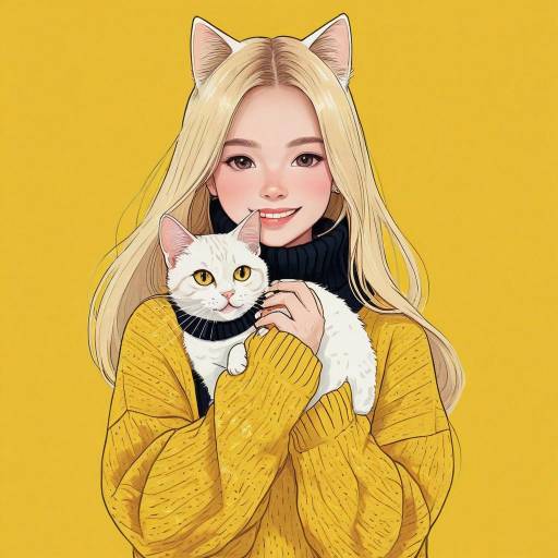 Girl in Yellow Sweater Holding Cat