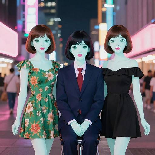 Neon Light Illusion Performers