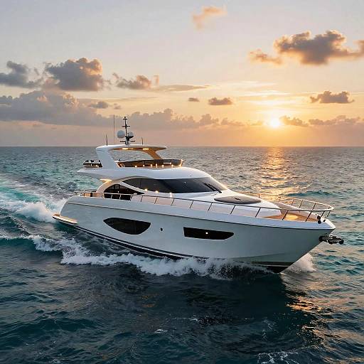 Sleek Polstar Yacht at Tropical Sunset