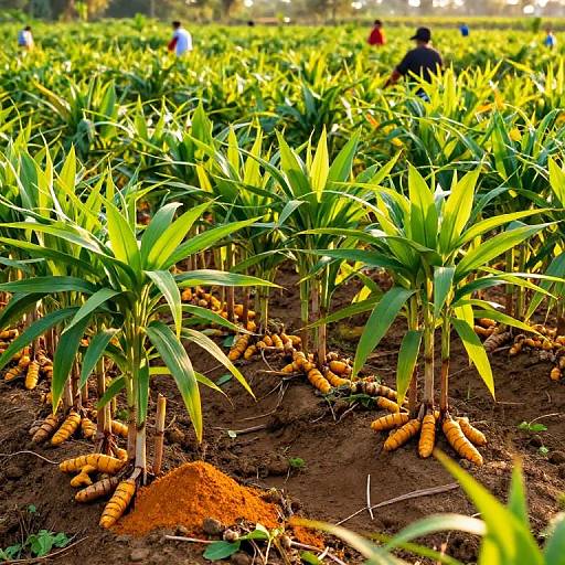 Golden Hour Turmeric Field Harvest