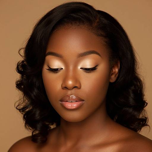 Elegant Black Girl Creamy Makeup