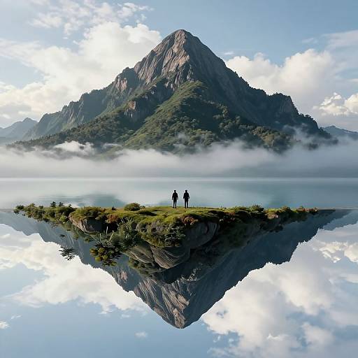 Surreal Upside-Down Floating Mountains