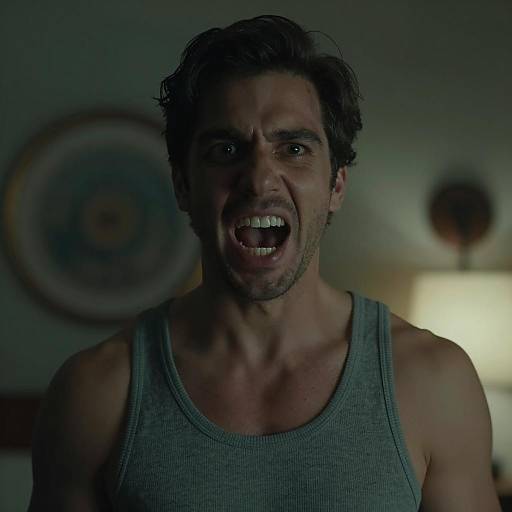 Intense Portrait of a Dark-Haired Man