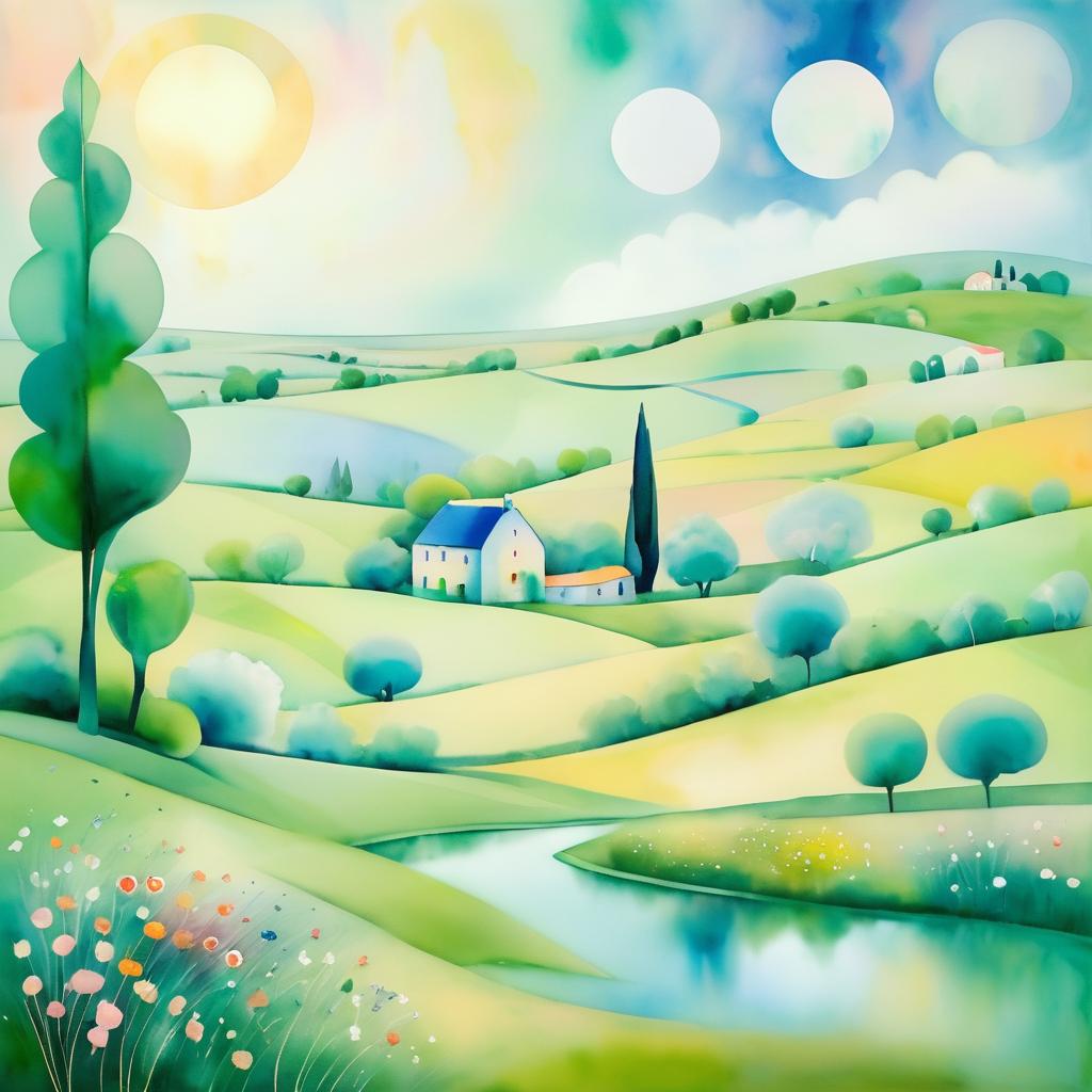 Dreamy Pastoral Scene Inspired by Chagall