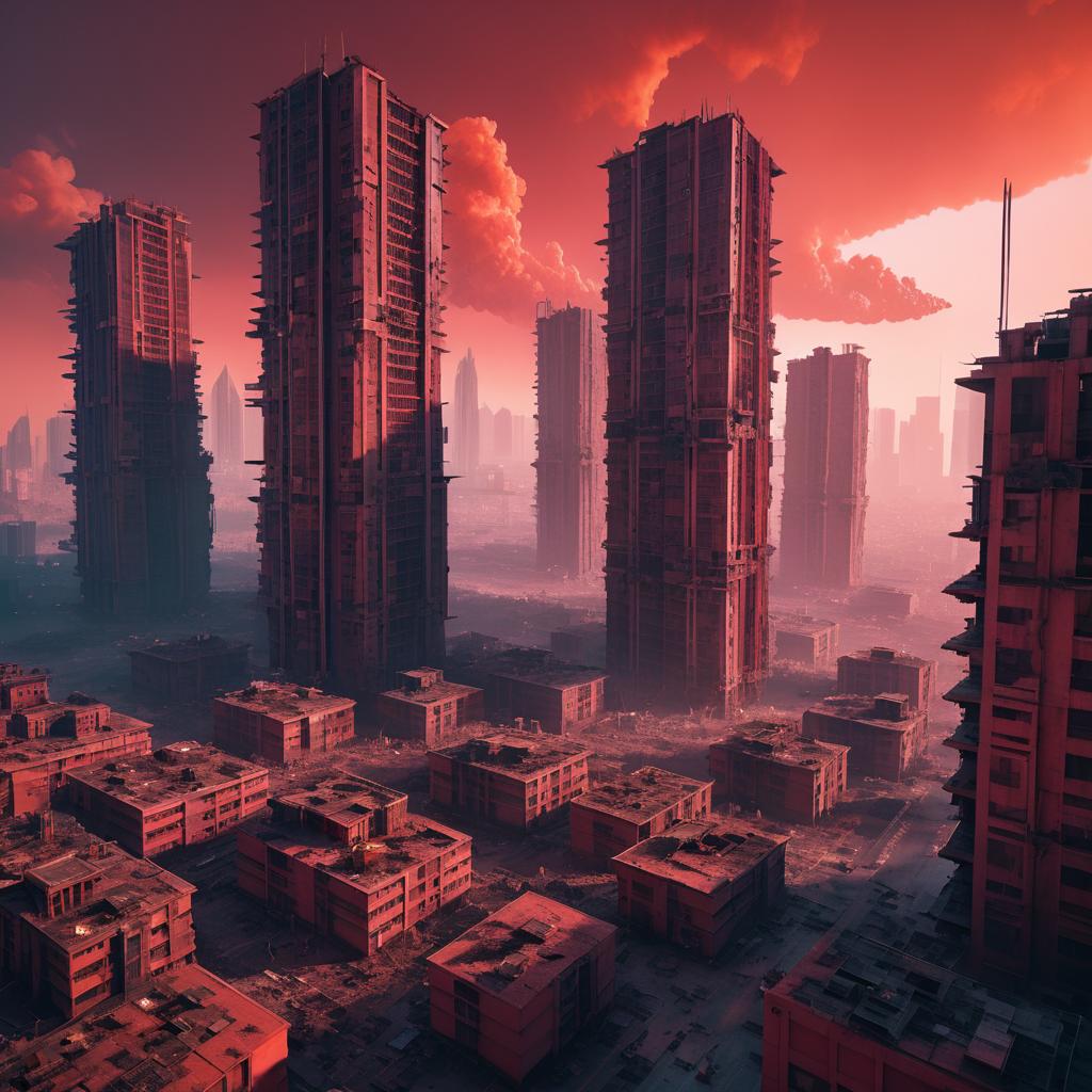 Post-Apocalyptic Cityscape in Beeple Style