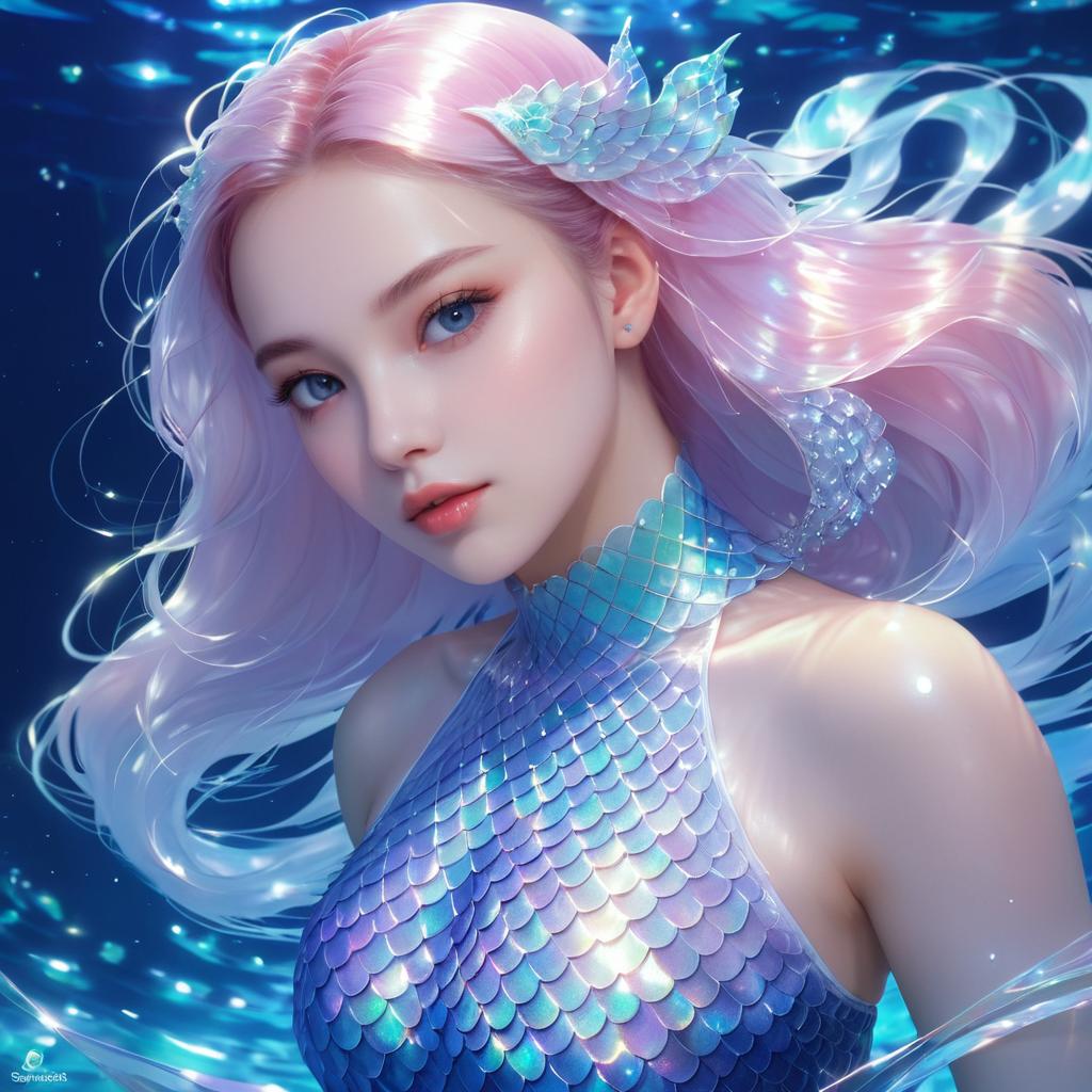 Stunning Female Mermaid Digital Portrait