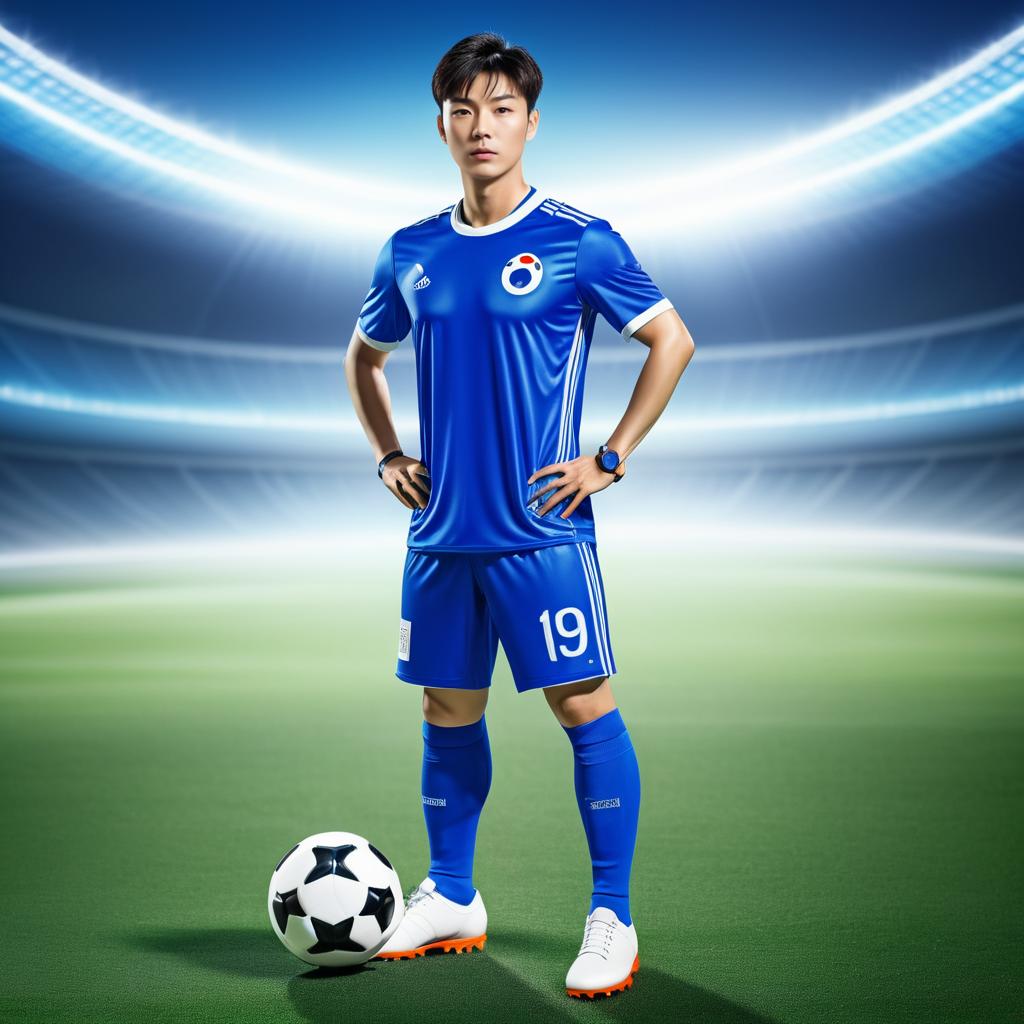 Futuristic South Korean Soccer Player Image