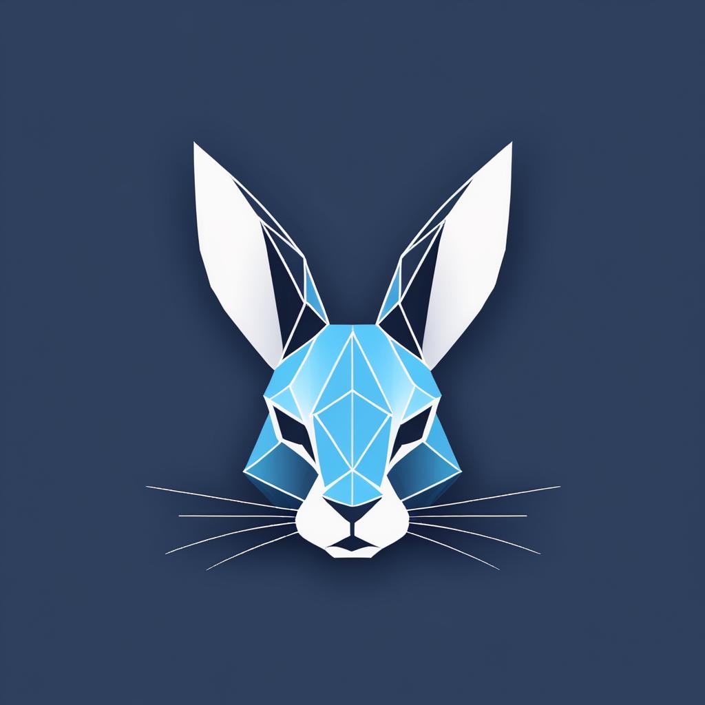 Minimalist Geometric Rabbit Head Design