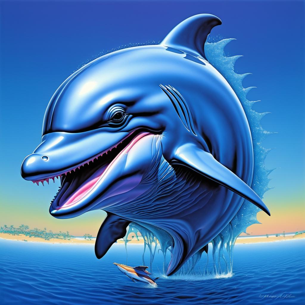 Whimsical Dolphin Portrait in Barlowe Style