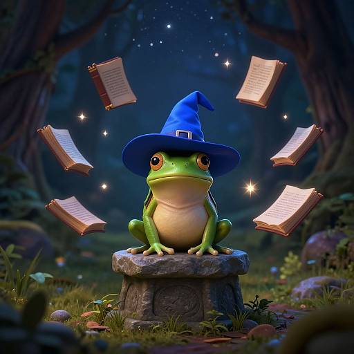 Wizard Frog in Enchanted Forest