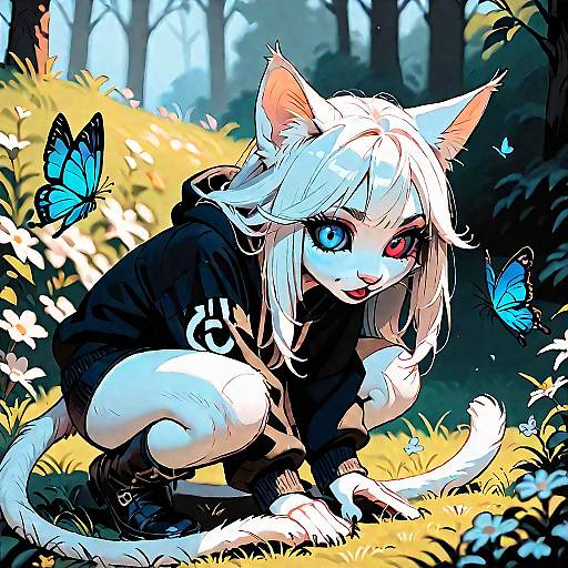 Odd-Eyed Furry Cat Girl Portrait
