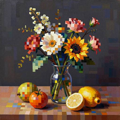 AI Mosaic Still Life Art
