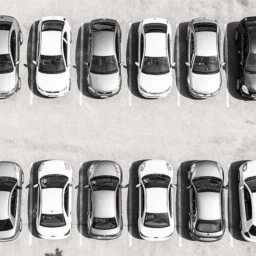 High-Contrast Aerial Parking Lot