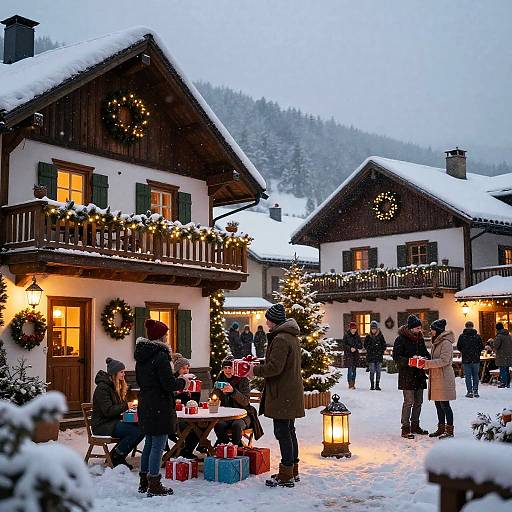 Cozy Festive German Village Scene