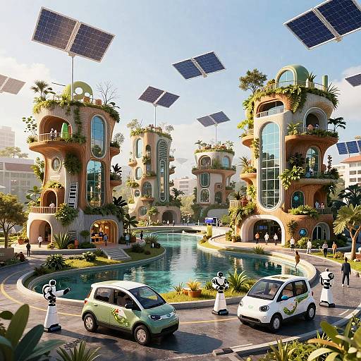 Futuristic Eco-City with Green Technology