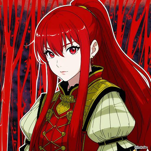 Illustration of Anna (fire emblem), fire emblem in the style of Chikuwa.