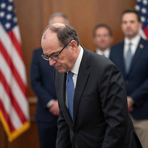 Serious Middle-Aged Man in Dark Suit