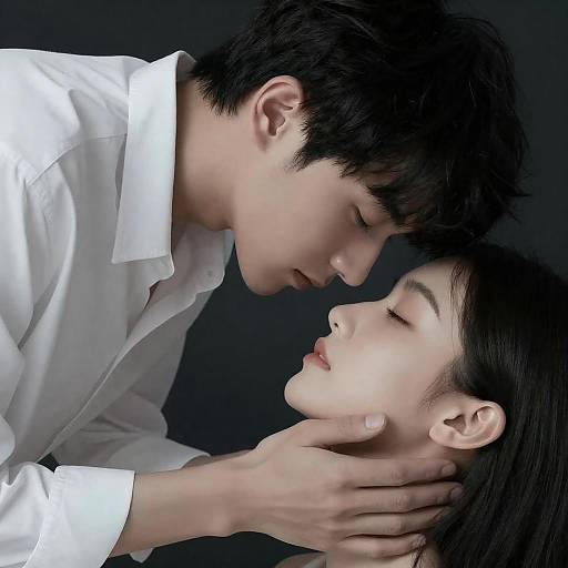 Intimate Close-Up of a Couple