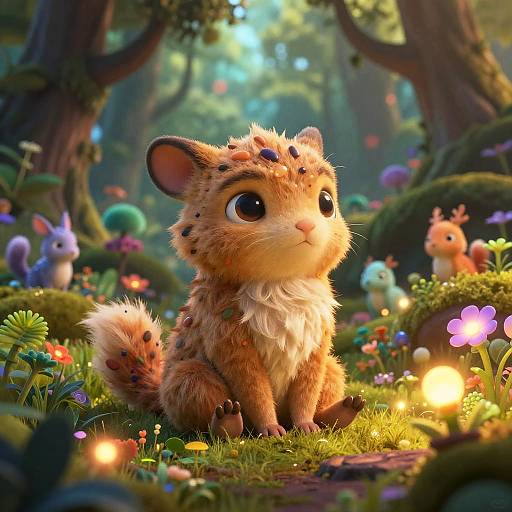 Whimsical Animal in Enchanted Forest