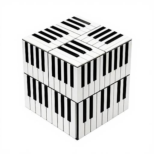 7D Abstract Math Object with Piano Keys