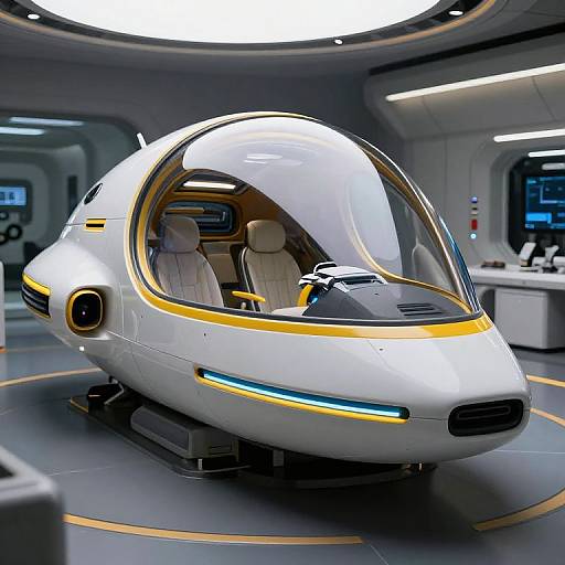 Futuristic Spaceship with Transparent Dome