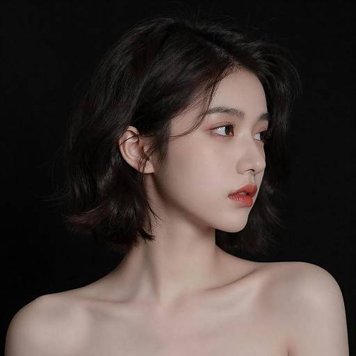 Profile Portrait of a Young Woman